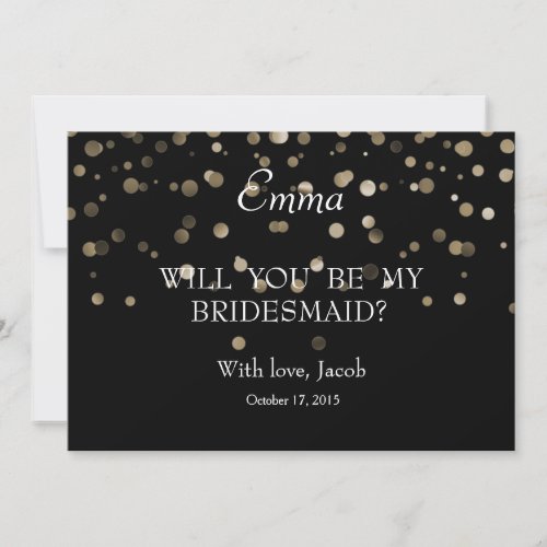 Silver Polka Dots Will You Be My Bridesmaid Invitation