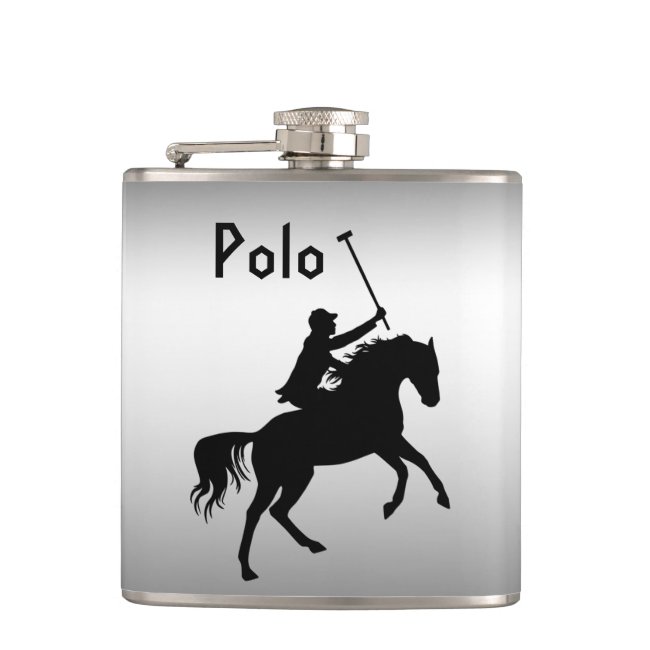 Silver Polo Player on Horseback Flask