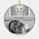 Silver Prince Crown Baby Boy Photo Ornament at Zazzle