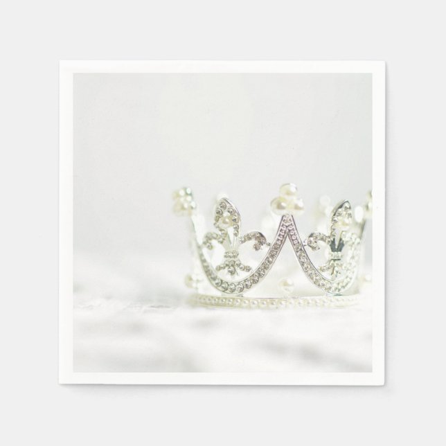 Silver Princess Crown Napkins (Front)