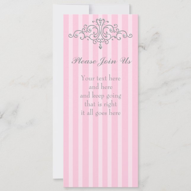 Silver Princess Filigree Invitation (Front)