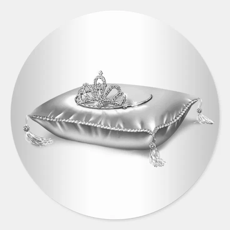 Silver Princess Tiara Stickers | Zazzle