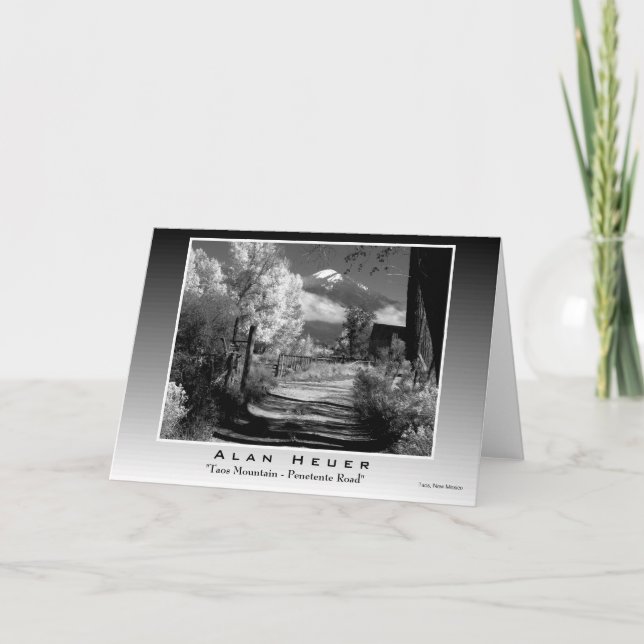 Silver Print - "Taos Mountain - Penetente Road" Card (Front)