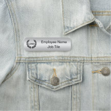Silver Printed Company Name Tag - Office Supplies
