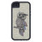 Silver Printed Image Owl & Jewels on Diamonds