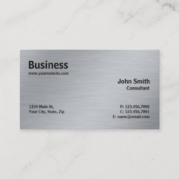 Silver Professional Elegant Metal Modern Plain Business Card by Lamborati at Zazzle