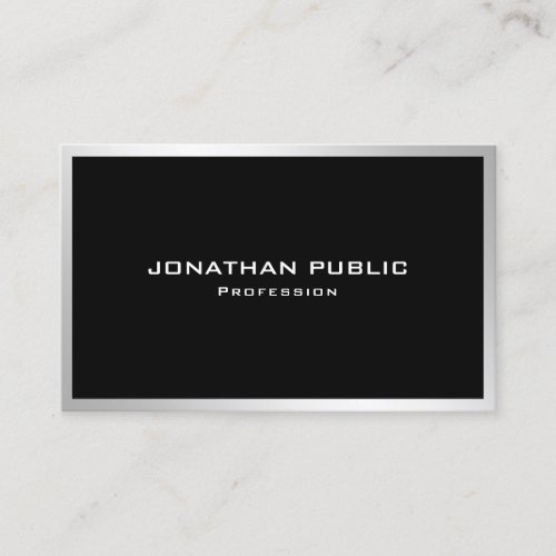 Silver Professional Elegant Simple Template Modern Business Card