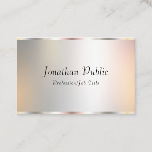 Silver Professional Elegant Template Modern Script Business Card