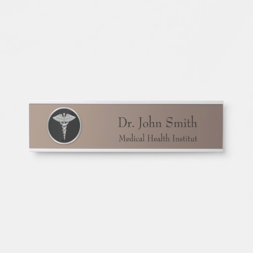 Silver Professional Medical Caduceus _ Door Sign