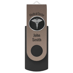 Silver Professional Medical Caduceus Flash Drive