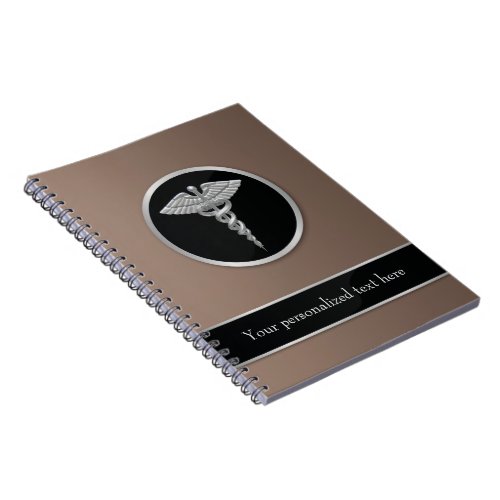 Silver Professional Medical Caduceus Notebook