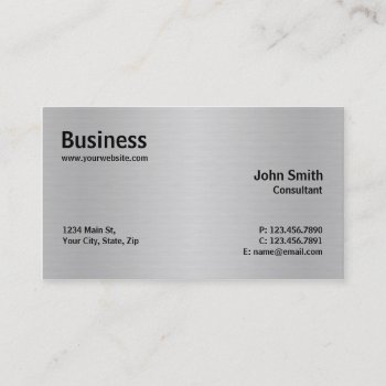 Silver Professional Metal Elegant Modern Plain Business Card by Lamborati at Zazzle