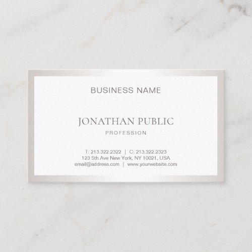 Silver Professional Plain Sleek Stylish Design Business Card