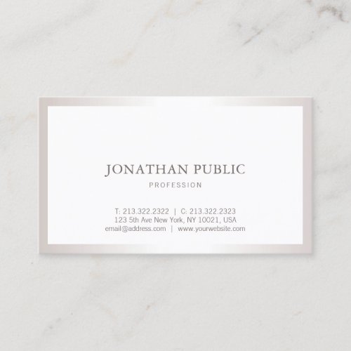 Silver Professional Plain Sleek Stylish Modern Business Card