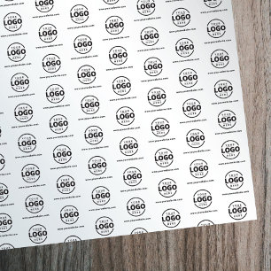 Silver Promotional Business Logo Branded  Wrapping Paper Sheets