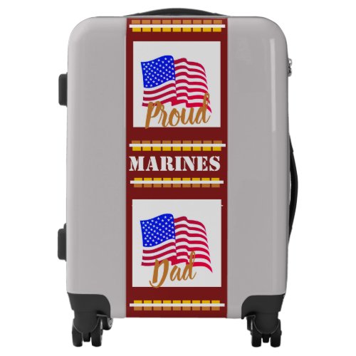 Silver _ Proud Marines Dad Luggage