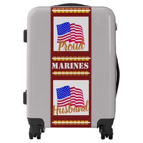 Silver Proud Marines Husband Luggage