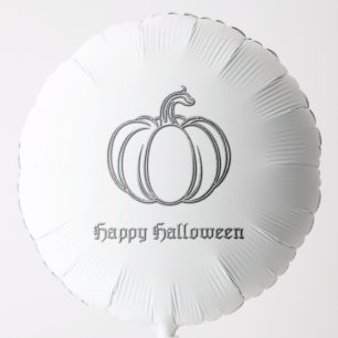 Silver Pumpkin Halloween Balloon