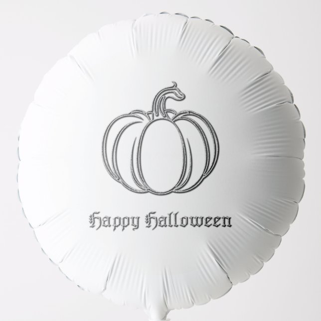Silver Pumpkin Halloween Balloon (Front)