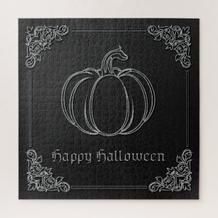 Silver Pumpkin Halloween Jigsaw Puzzle