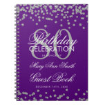 Silver Purple 80th Birthday Guest Book Confetti at Zazzle