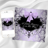 Silver Purple Black Princess Baby Girl Shower