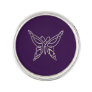 Silver Purple Celtic Butterfly Curling Knots Lapel Pin