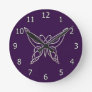 Silver Purple Celtic Butterfly Curling Knots Round Clock