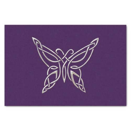 Silver Purple Celtic Butterfly Curling Knots Tissue Paper