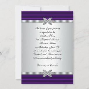 Silver & Purple Cocktail Party Invitations