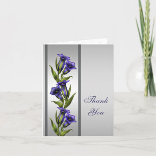 Silver Purple Crystal Violet Silver Thank You Card