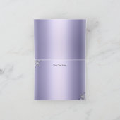 Silver & Purple Damask Pearl Thank You Card (Inside)