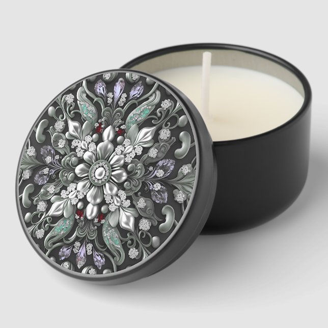 Silver Purple Decorative Mini Candle Favors (Corner)