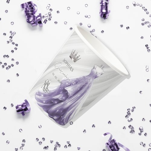 Silver Purple Dress Princess Quinceaera  Classic Paper Cups