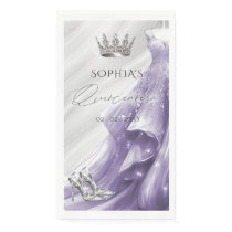 Silver Purple Dress Princess Quinceañera  Paper Guest Towels