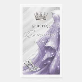 Silver Purple Dress Princess Quinceañera  Paper Guest Towels by Invitationboutique at Zazzle
