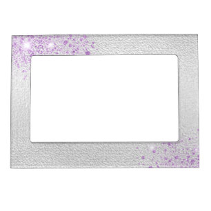 Silver purple glitter magnetic frame