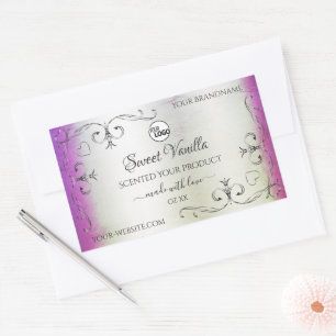 Silver Purple Marble Ornate Product Labels Logo