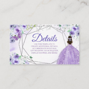 Silver Purple Quinceañera Detail Card