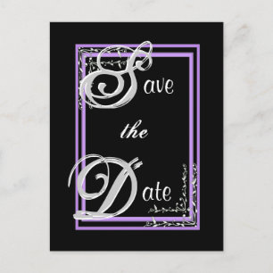 SILVER &PURPLE Save the Date Postcard