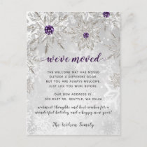Silver Purple Snowflakes Holiday Moving Postcard