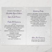 silver purple snowflakes winter wedding program (Back)