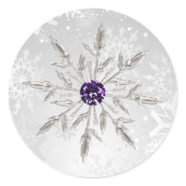 silver purple snowflakes winter wedding stickers