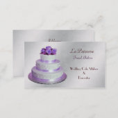 silver purple Wedding Cake makers business Cards (Front/Back)