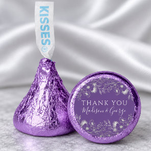 Silver Purple Wedding Thank You Hershey®'s Kisses®