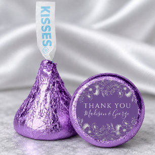 Silver Purple Wedding Thank You Hershey®'s Kisses®