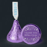 Silver Purple Wedding Thank You Hershey®'s Kisses®<br><div class="desc">Simple,  elegant,  minimalist,  silver gray and purple wedding thank you favor candy with faux silver floral lace and modern calligraphy script.</div>