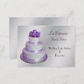 silver purple WeddingCake makers business Cards (Front/Back)