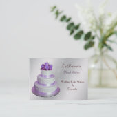 silver purple WeddingCake makers business Cards (Standing Front)