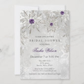 silver purple Winter Bridal Shower Invite (Front)